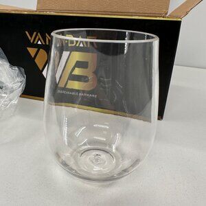 Van-Bar Unbreakable Barware 6 16 Ounce Stemless Reusable Plastic Wine Glasses